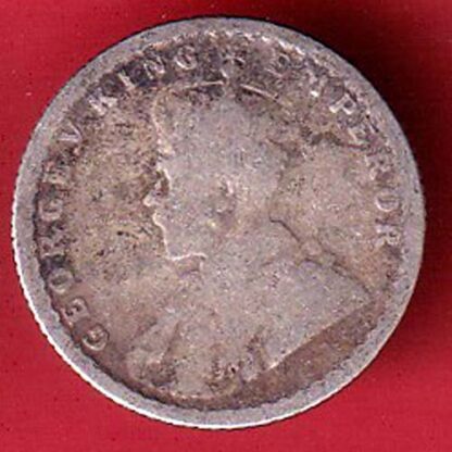 British India 1918 George v 1/4 Rupee silver coin – FC5739 - Image 2