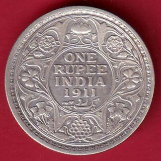 British India 1911 George v One Rupee silver coin - FC5773