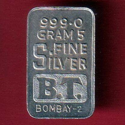 SILVER BAR:  5.00 gm: BHARAT TRADARS KALASH & SWASTIKA MARK BAR – FC5785 - Image 2