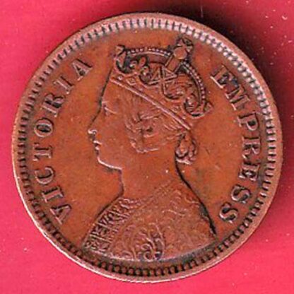 british india 1891 victoria empress 1/2 PICE copper coin– FC5797 - Image 2
