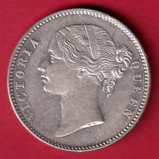 EAST INDIA COMPANY 1840 DIVIDED LEGEND VICTORIA QUEEN ONE RUPEE SILVER COIN - FC5807