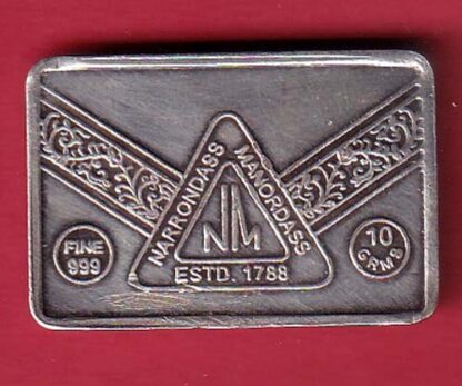 SILVER BAR Weight – 9.96 gm : NARAYANDAS MANOHARDAS 10 GRAM -FC5810