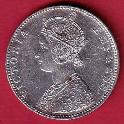 British India 1891 Victoria Empress One Rupee Silver Coin -  FC5812 - Image 2
