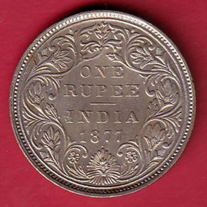British India 1877  Victoria Empress One Rupee Silver Coin– FC5813