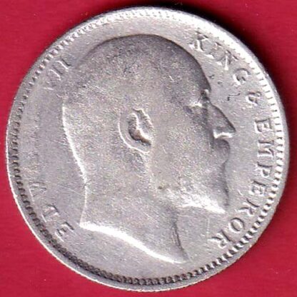 British India 1909 Edward VII ONE Rupee Silver COIN– FC5823 - Image 2
