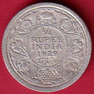 british india 1929 george v 1/4 rupee silver coin – FC5826