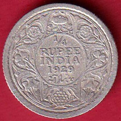 british india 1929 george v 1/4 rupee silver coin – FC5826