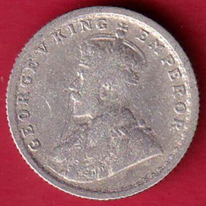 british india 1929 george v 1/4 rupee silver coin – FC5826 - Image 2