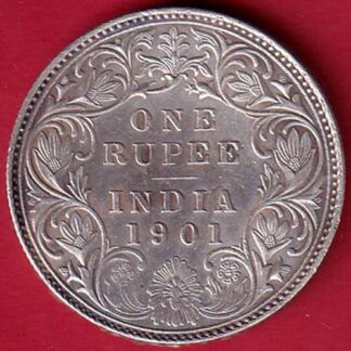 British india 1901 victoria empress one rupee scarce silver coin– FC5827