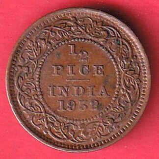 BRITISH INDIA 1952 george v pice copper coin– F8112
