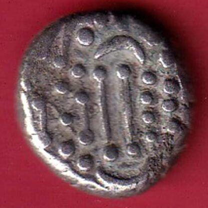 ANCIENT INDIA GADHAYA DYNASTY KING PORTRAIT COIN – F7960 - Image 2
