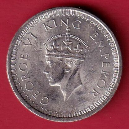 BRITISH INDIA 1942 BOMBAY MINT GEORGE VI ONE RUPEE BEAUTIFUL SILVER COIN – F7975 - Image 2