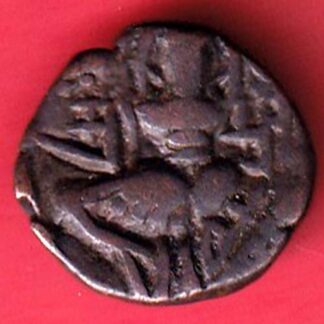 lohar of kashmir dida rani copper one drachma beautiful coin – F8093