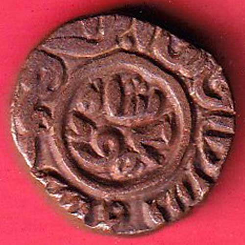 "Rare" Jaupur sultanate Mahmudshah double falus beautiful copper coin - FC5932 - Image 2