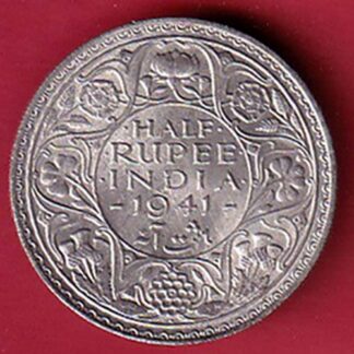 BRITISH INDIA 1941 BOMBAY MINT HALF RUPEE SILVER COIN – F8062