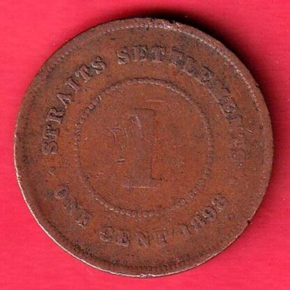 STRAITS SETTLEMENTS 1898 EDWARD VII ONE CENT  – F8000
