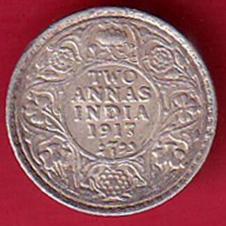 british india 1917 george v two annas silver coin - FC5968