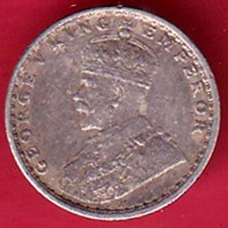 british india 1917 george v two annas silver coin - FC5968