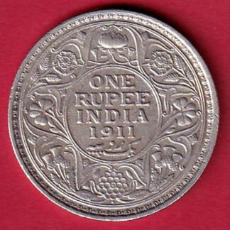 British India 1911 George v one Rupee silver coin– FC6005