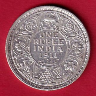 British India 1911 George v one Rupee silver coin– FC6006