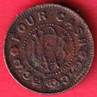 travancore state four cash copper coin - FC6034
