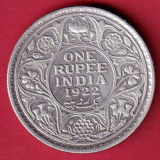 BRITISH INDIA BOMBAY MINT 1922 GEORGE V ONE RUPEE SILVER COIN - FC6051