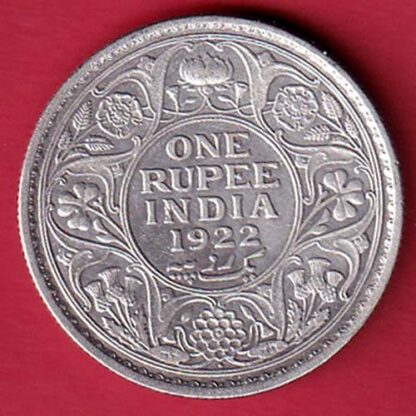 BRITISH INDIA BOMBAY MINT 1922 GEORGE V ONE RUPEE SILVER COIN - FC6051