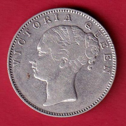 EAST INDIA COMPANY 1840 CONTINIOUS LEGEND VICTORIA QUEEN 1 RUPEE SILVER COIN- FC6053 - Image 2