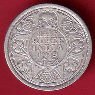 British India 1919  George v half Rupee Silver coin–Fc6096