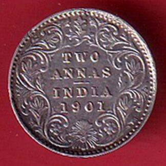 British India 1901 Victoria Empress two annas Silver Coin –Fc6100