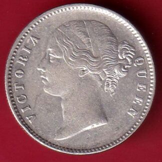 EAST INDIA COMPANY 1840 DIVIDED LEGEND VICTORIA QUEEN ONE RUPEE SILVER COIN – FC6103