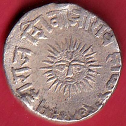 Indore State Shivaji Rao Holkar Sun Face ONE Rupee SILVER coin – FC6147 - Image 2