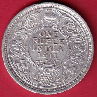 British India 1911 George v one Rupee silver coin– FC6153