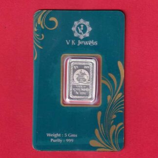 silver token: Weight –  5.00 gm   V.K JEWELS 5 GMS FINE SILVER 999.0 – FC6165