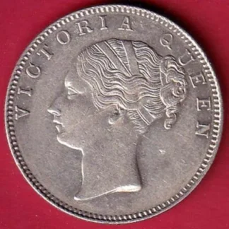 EAST INDIA COMPANY 1840 CONTINIOUS LEGEND VICTORIA QUEEN 1 RUPEE SILVER COIN- FC6176