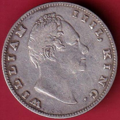 EAST INDIA COMPANY 1835 WILLIAM IIII KING GEORGE ONE RUPEE SILVER COIN –fc6198 - Image 2