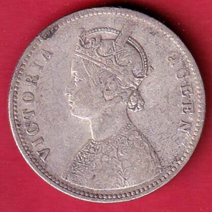 BRITISH INDIA  "1875" VICTORIA QUEEN ONE RUPEE BEAUTIFUL SILVER COIN– F8238 - Image 2