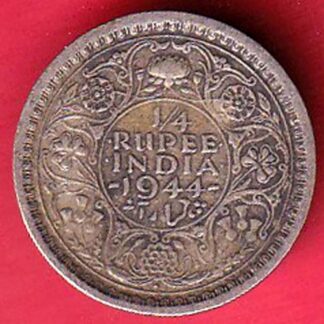 British India 1944 Bombay Mint George Vi 1/4 Rupee:- F8231