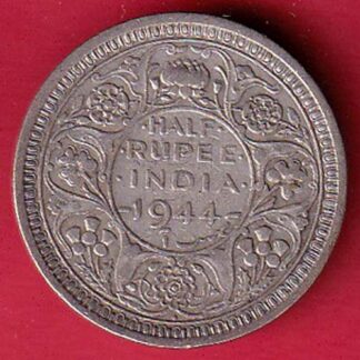British india 1944 Lahore mint george vi" HALF rupee" silver :- F8232