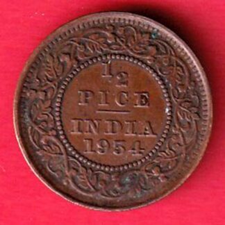 British India 1934 George V King Emperor Half Pice CoiN - F8207
