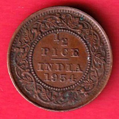 British India 1934 George V King Emperor Half Pice CoiN - F8207