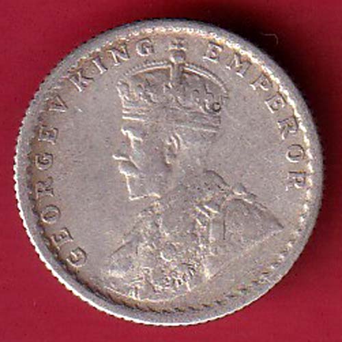 British India BOMBAY MINT 1936 George V 1/4 Rupee Silver coin :- F8174 - Image 2