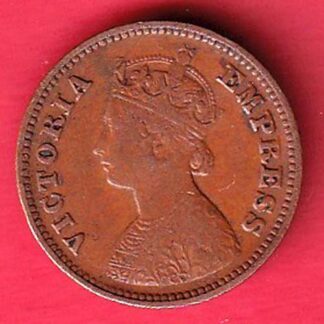 British india 1901 victoria empress 1/2 anna copper Coin  :- F8191