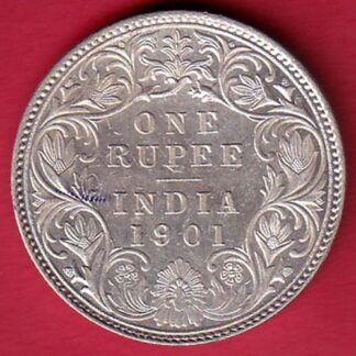 British india 1901 victoria empress one rupee scarce silver coin – FC6236