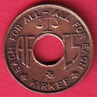 canteen token: ammunation factory canteen each for all all for each kirkee – FC6239