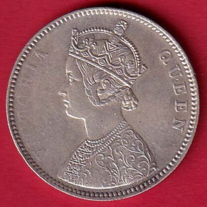 BRITISH INDIA 1862 VICTORIA QUEEN ONE RUPEE BEAUTIFUL SILVER COIN – FC6243 - Image 2