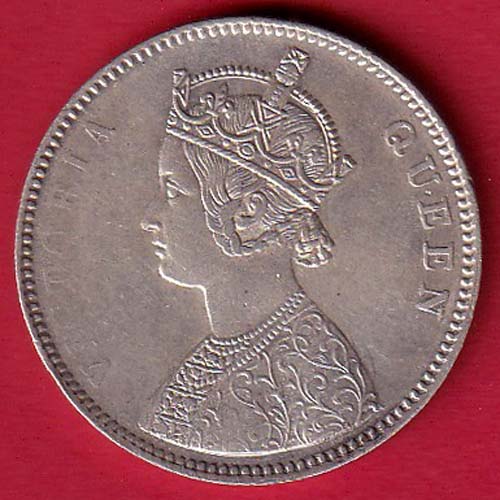 BRITISH INDIA 1862 VICTORIA QUEEN ONE RUPEE BEAUTIFUL SILVER COIN – FC6243 - Image 2