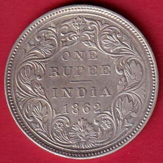BRITISH INDIA 1862 VICTORIA QUEEN ONE RUPEE BEAUTIFUL SILVER COIN – FC6243