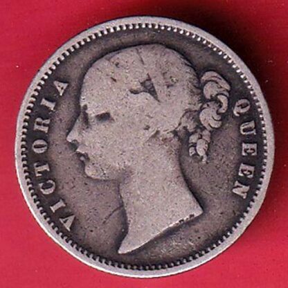 EAST INDIA COMPANY 1840 DIVIDED LEGEND VICTORIA QUEEN half RUPEE SILVER COIN - FC6271 - Image 2