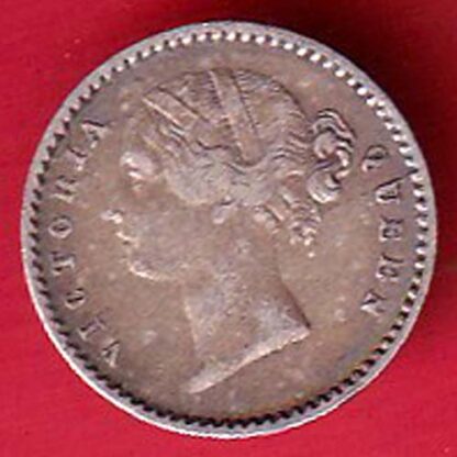 EAST INDIA COMPANY 1840 DIVIDED LEGEND VICTORIA QUEEN two annas  SILVER COIN- FC6272
